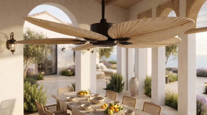 Palm Leaf Inverter Timed Silent 52'' Flush Mount Ceiling Fan Modern Fans