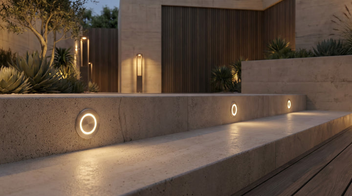【4 PCS】Outdoor LED Step Lights Ring Waterproof Light
