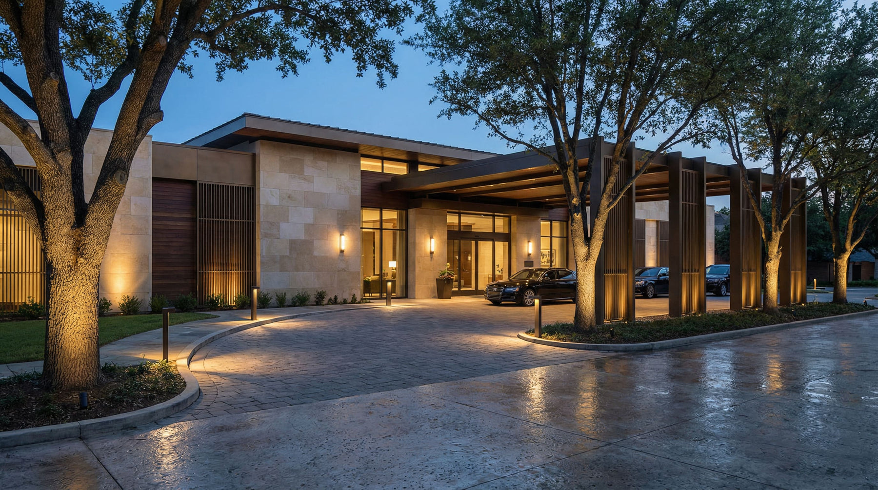 Boutique Hotel Exterior Lighting