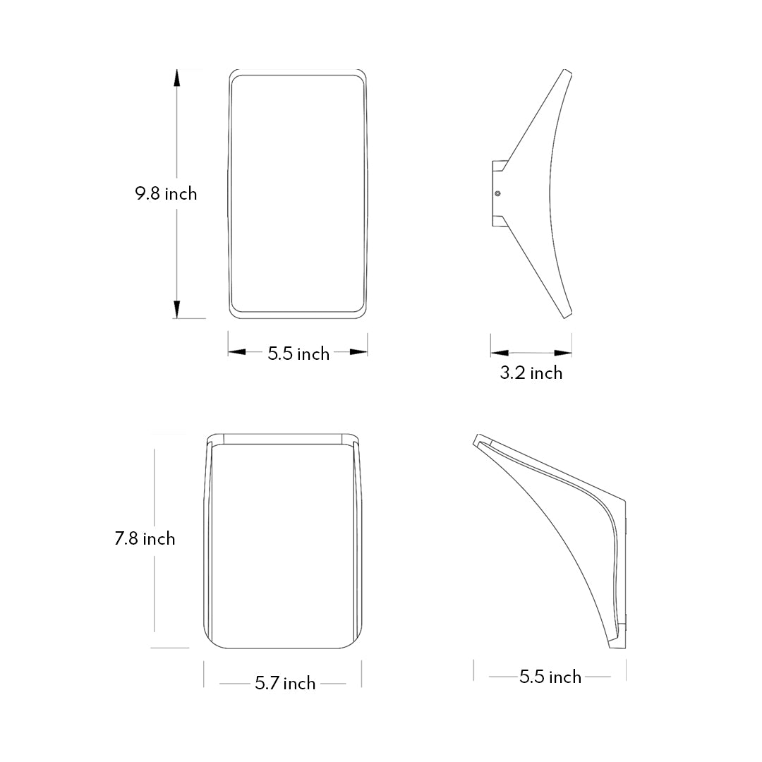 Sleek gray geometric wall light with angular design and modern architectural styling