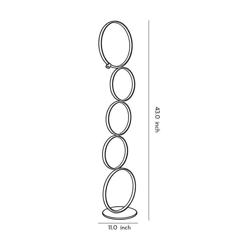 Technical diagram of decorative floor lamps, showing dimensions and installation specifications.