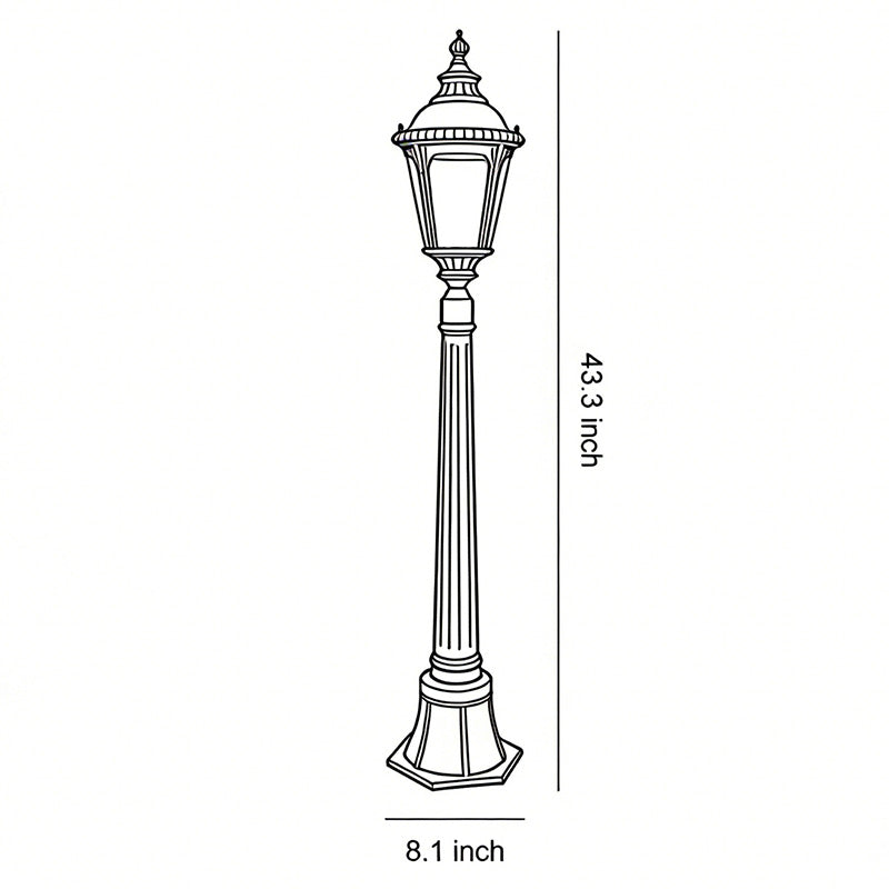 Technical diagram showing dimensions and structure of decorative post light models.
