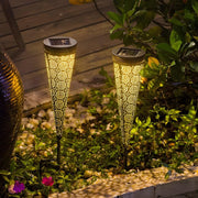 Decorative Solar - Powered Garden Stake Lights 2 Pack with Floral Patterns