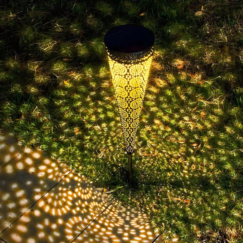 Decorative Solar - Powered Garden Stake Lights 2 Pack with Floral Patterns