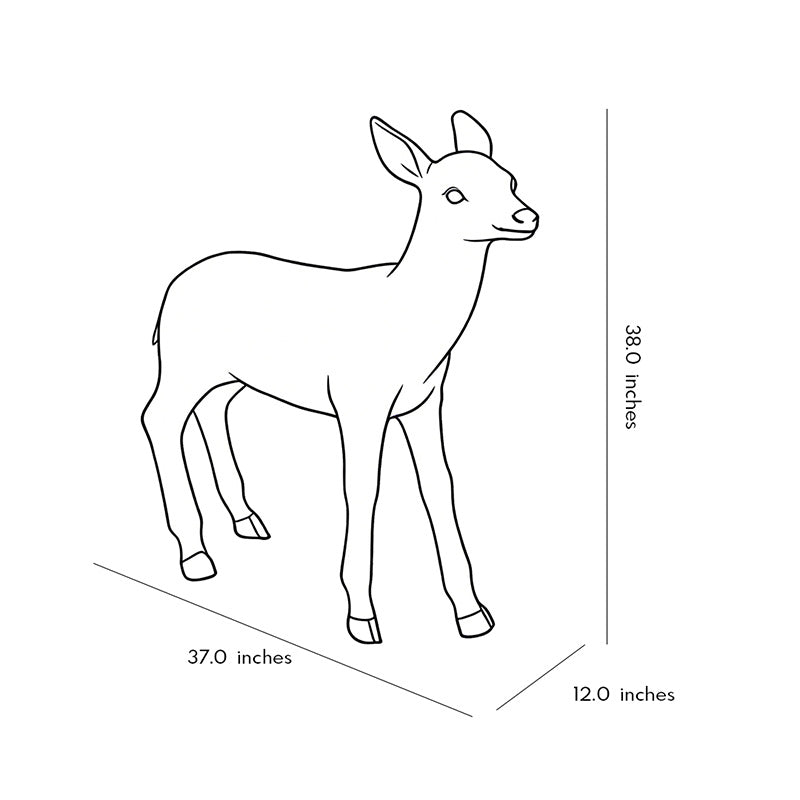 Technical diagram showing dimensions and structure of deer lights models.