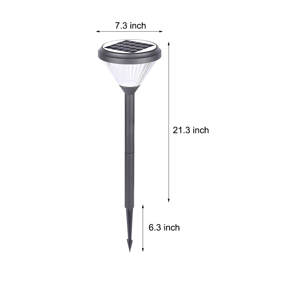 Deluxe Black Solar LED Garden Pathway Lights - Diamond Trim Design 27.6 - Inch