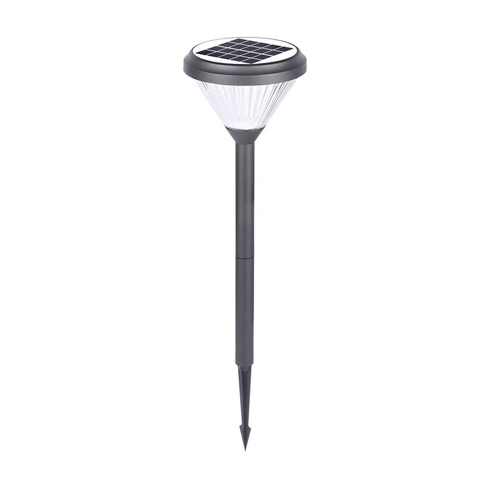Deluxe Black Solar LED Garden Pathway Lights - Diamond Trim Design 27.6 - Inch