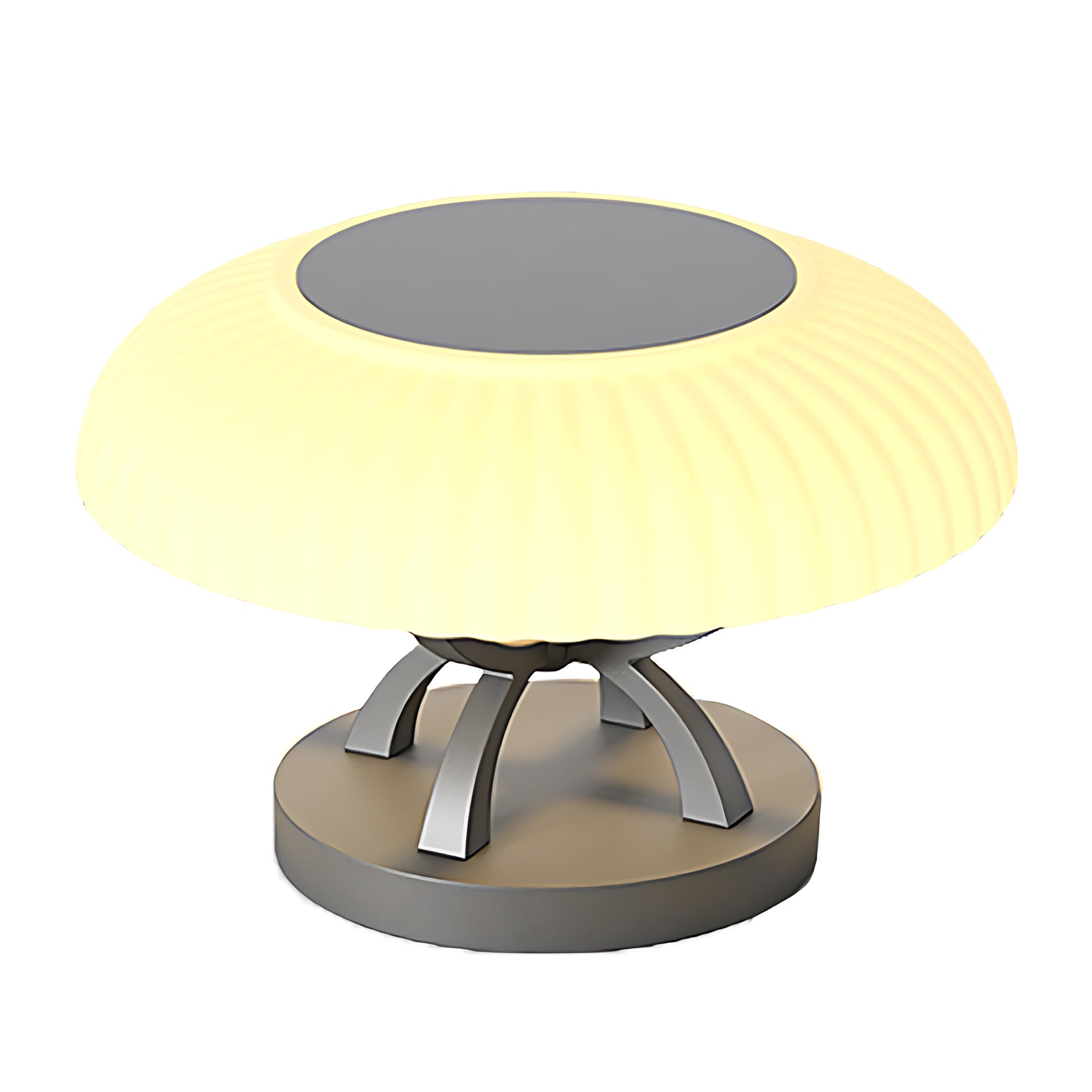 Design visualization of hollow square pillar light showing sleek LED fixture with circular shade and modern base
