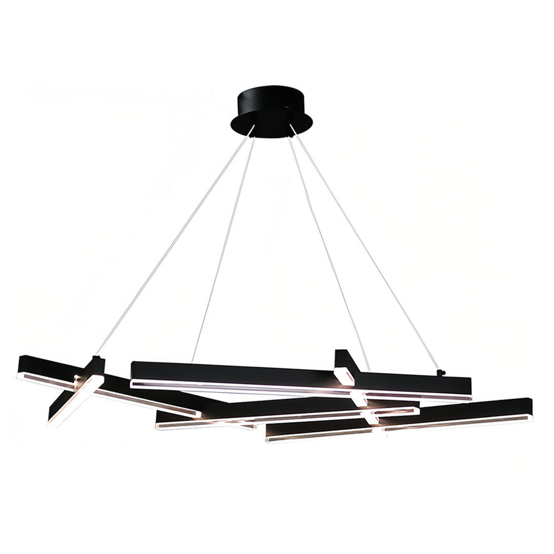 Designer small black pendant light showcasing sophisticated geometric branch pattern