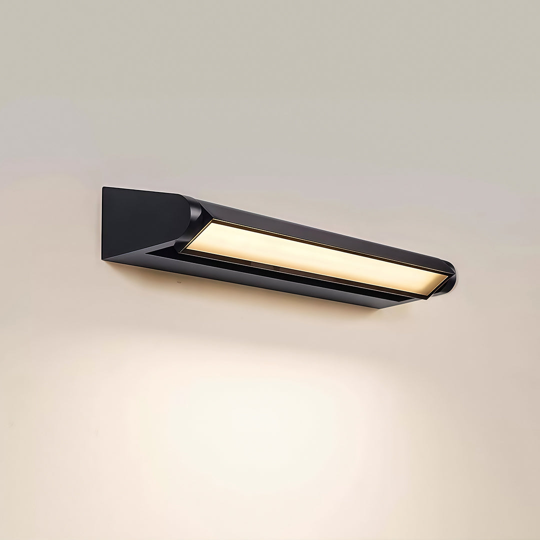 Designer LED light bar for wall featuring glass shade chandelier aesthetic shown in detailed angled product view on neutral background.