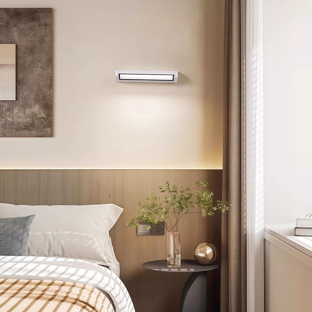 Designer LED light bar for wall featuring glass shade chandelier aesthetic shown in detailed angled product view on neutral background.