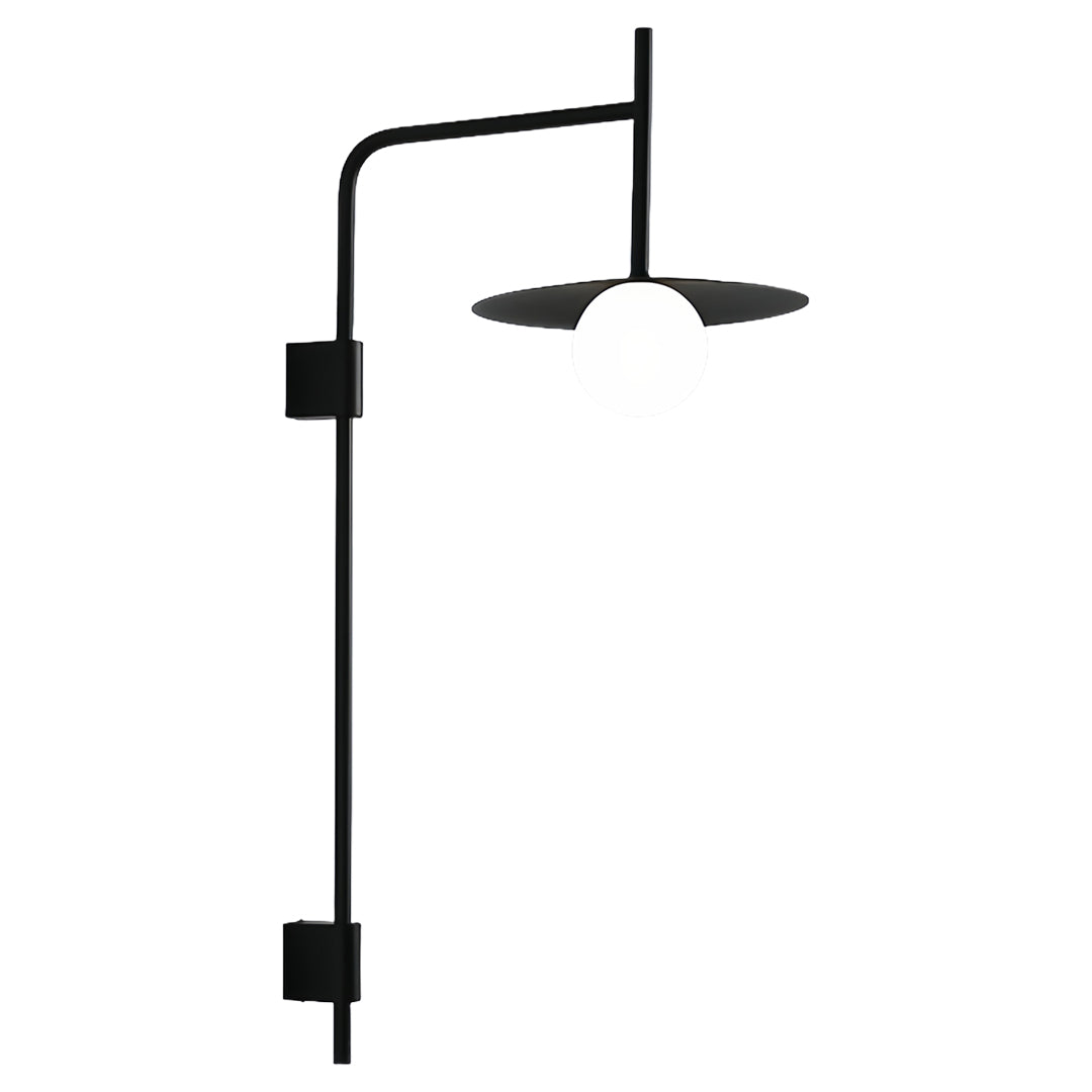 Designer LED light wall lamp with black modern design and adjustable positioning for versatile lighting