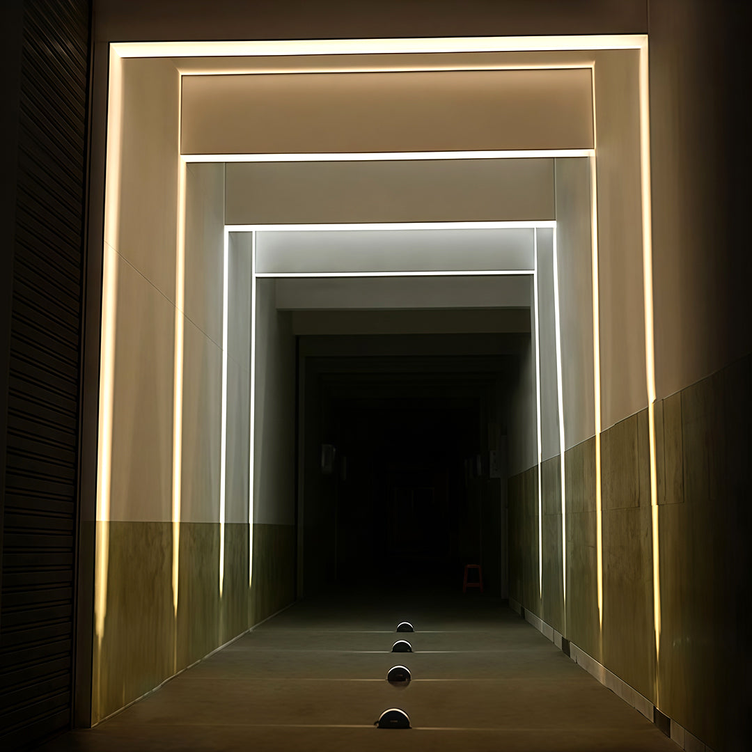 Designer white outdoor wall lights with glass shade chandelier aesthetic in adjustable gooseneck design for directional lighting.