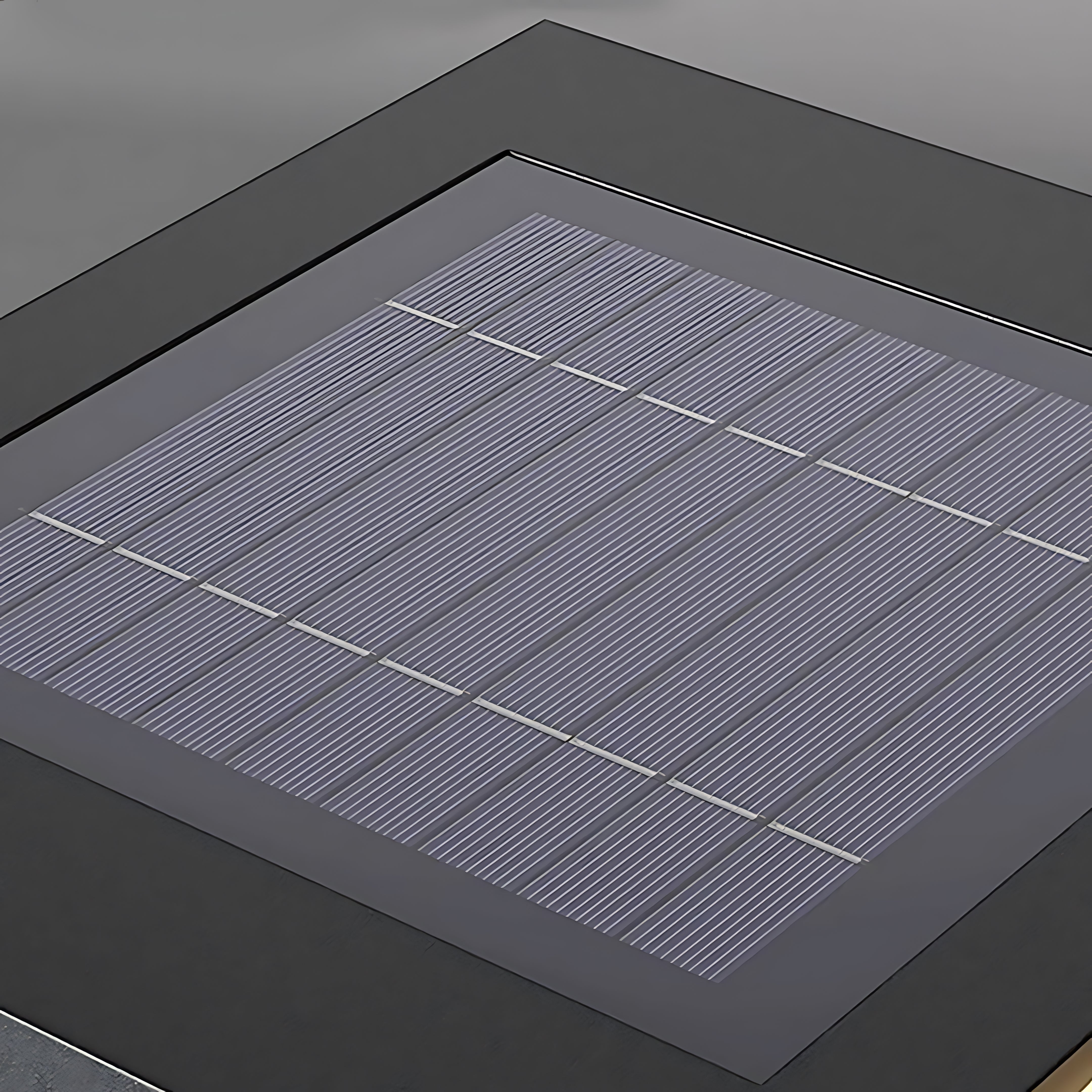 Detail view of perforated rechargeable table lamp showing special shaped pillar construction elements