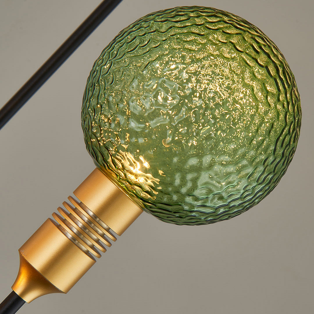 Detailed blue crackle-glass sphere with soft illumination, perfect for stylish path landscape lighting.