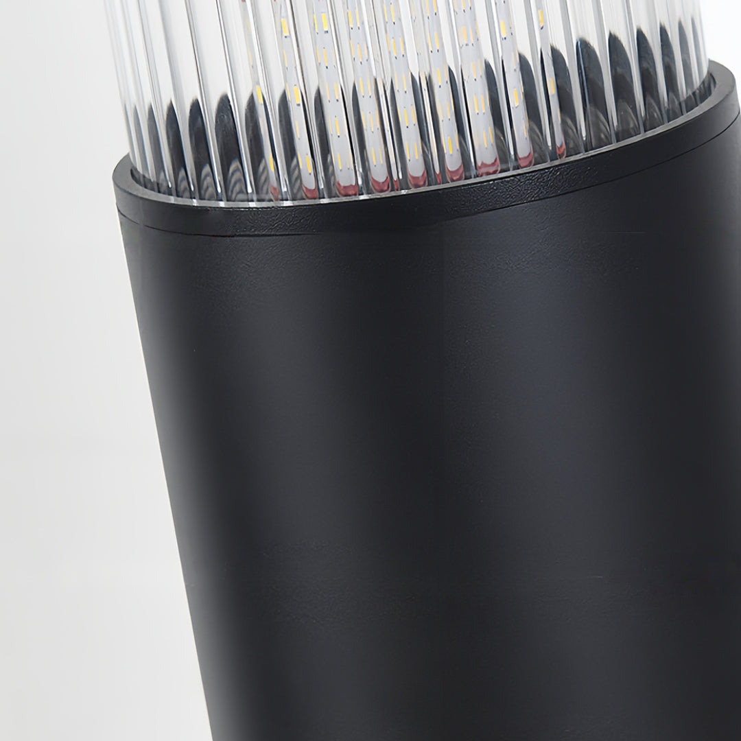 Detailed close-up showing the high-quality LED components inside the top of the bollard path light.