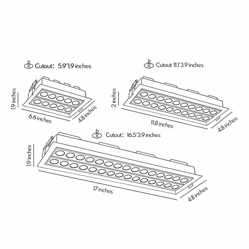 Detailed exploded view of led ceiling recessed spotlight showing individual components and assembly.