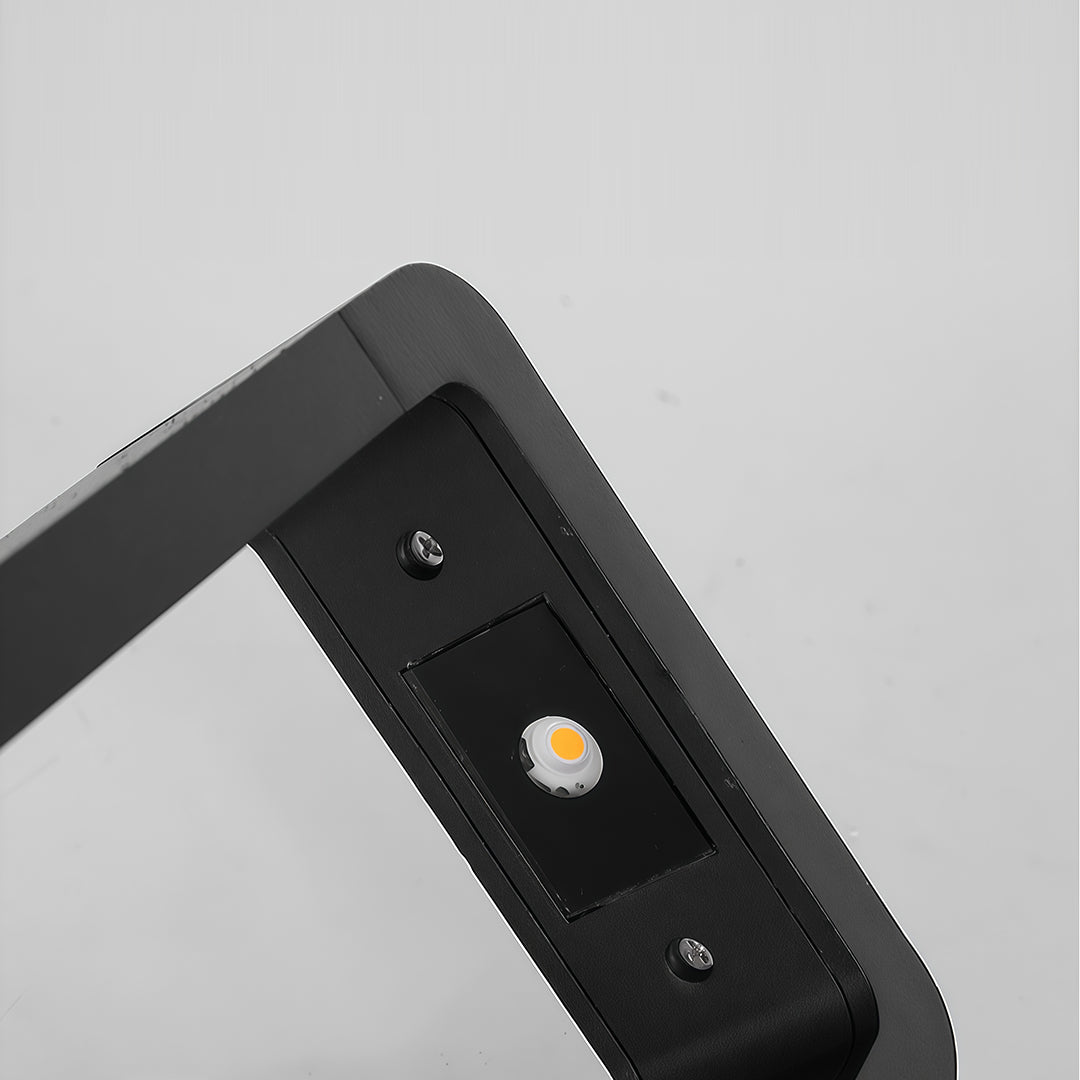 Detailed view of the top of a pathway bollard light, showcasing the design and light diffusion.