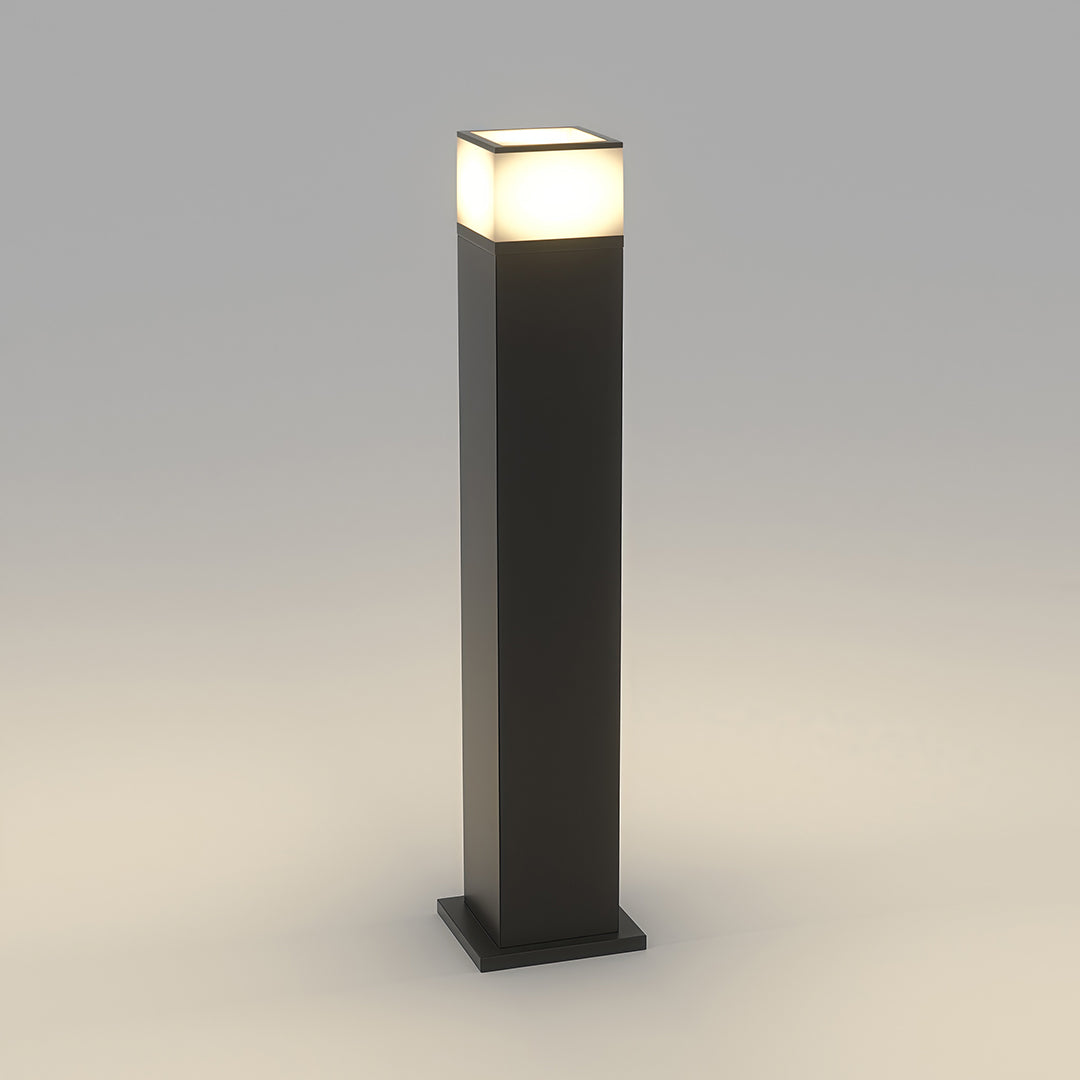 Detailed view of a pathway yard light, showcasing the design and light diffusion.