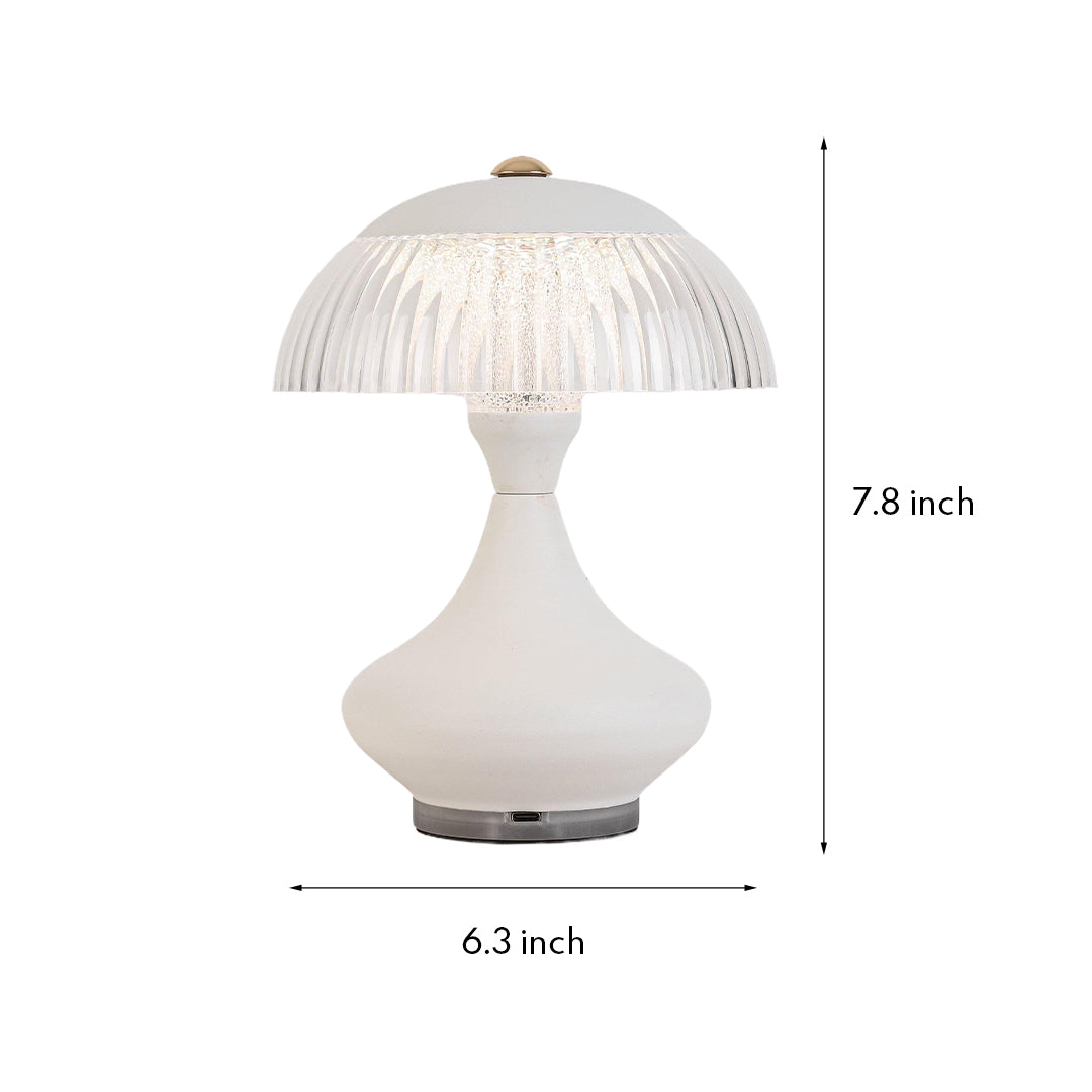 Detailed size guide for the table unique lamps: 7.8 inches high and 6.3 inches wide across the base.