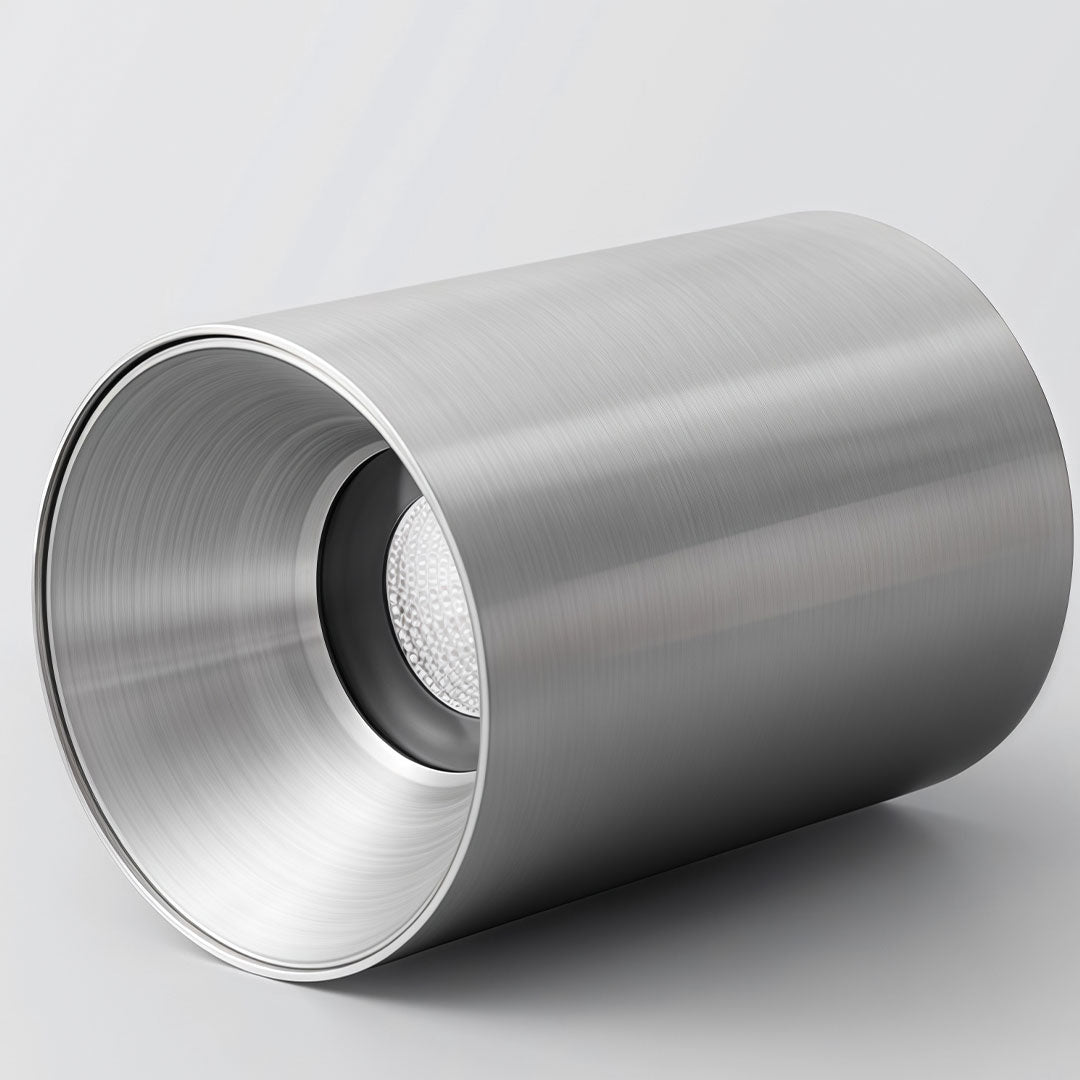 Detailed view of a surface mount can light with precision light distribution.