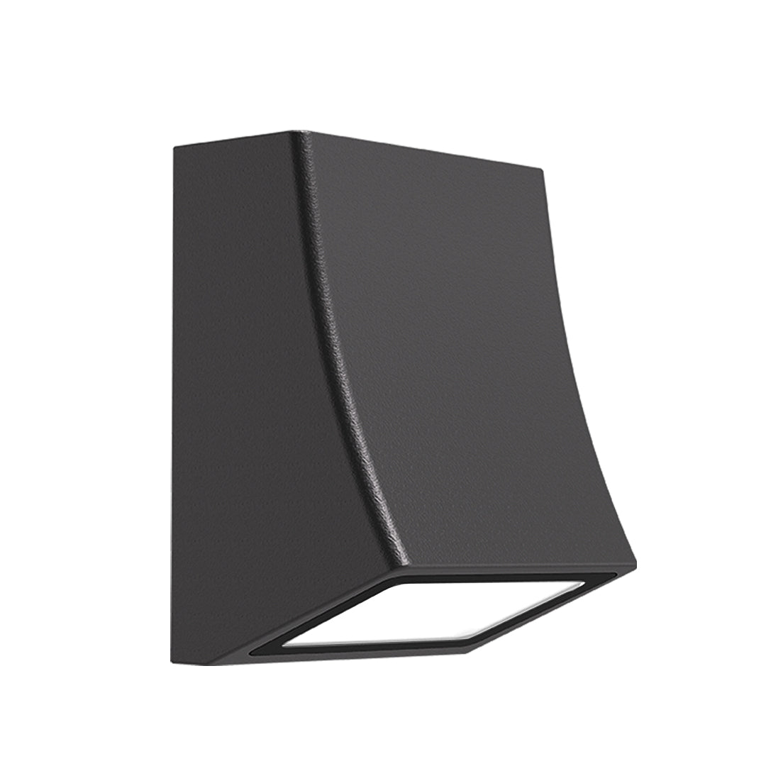 Rectangular black LED light fixture with modern geometric design for outdoor use