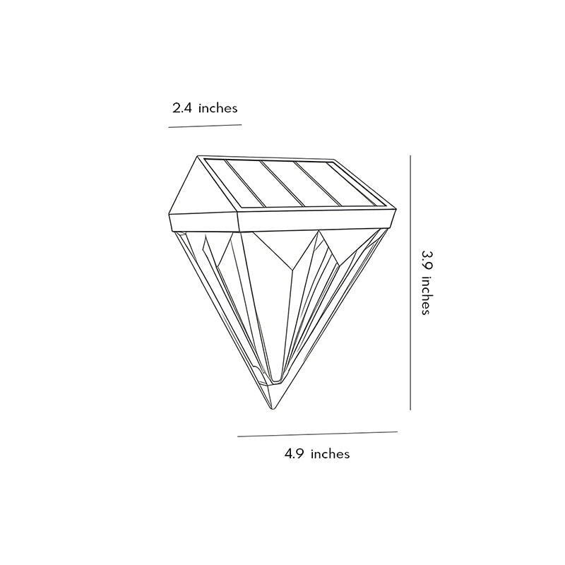 Technical diagram showing dimensions and structure of diamond wall lights models.