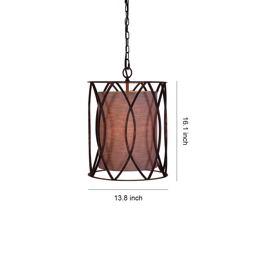 Dimensions reference for the small black pendant light, showing its 12.0 inch width and 16.0 inch height.