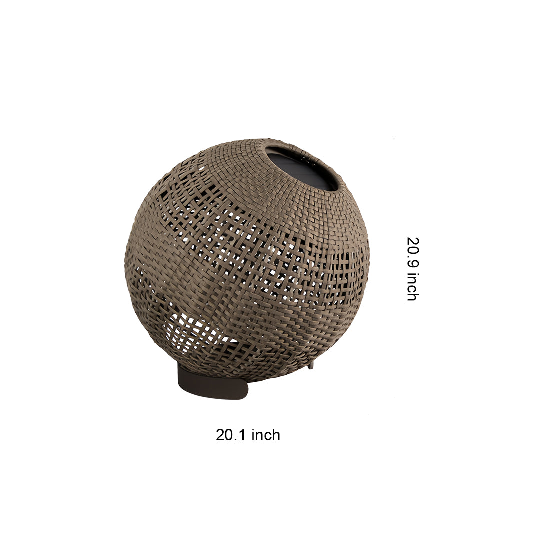 Dimensions graphic for the spherical outdoor globe lantern, detailing its 20.1-inch diameter and 20.9-inch overall height.