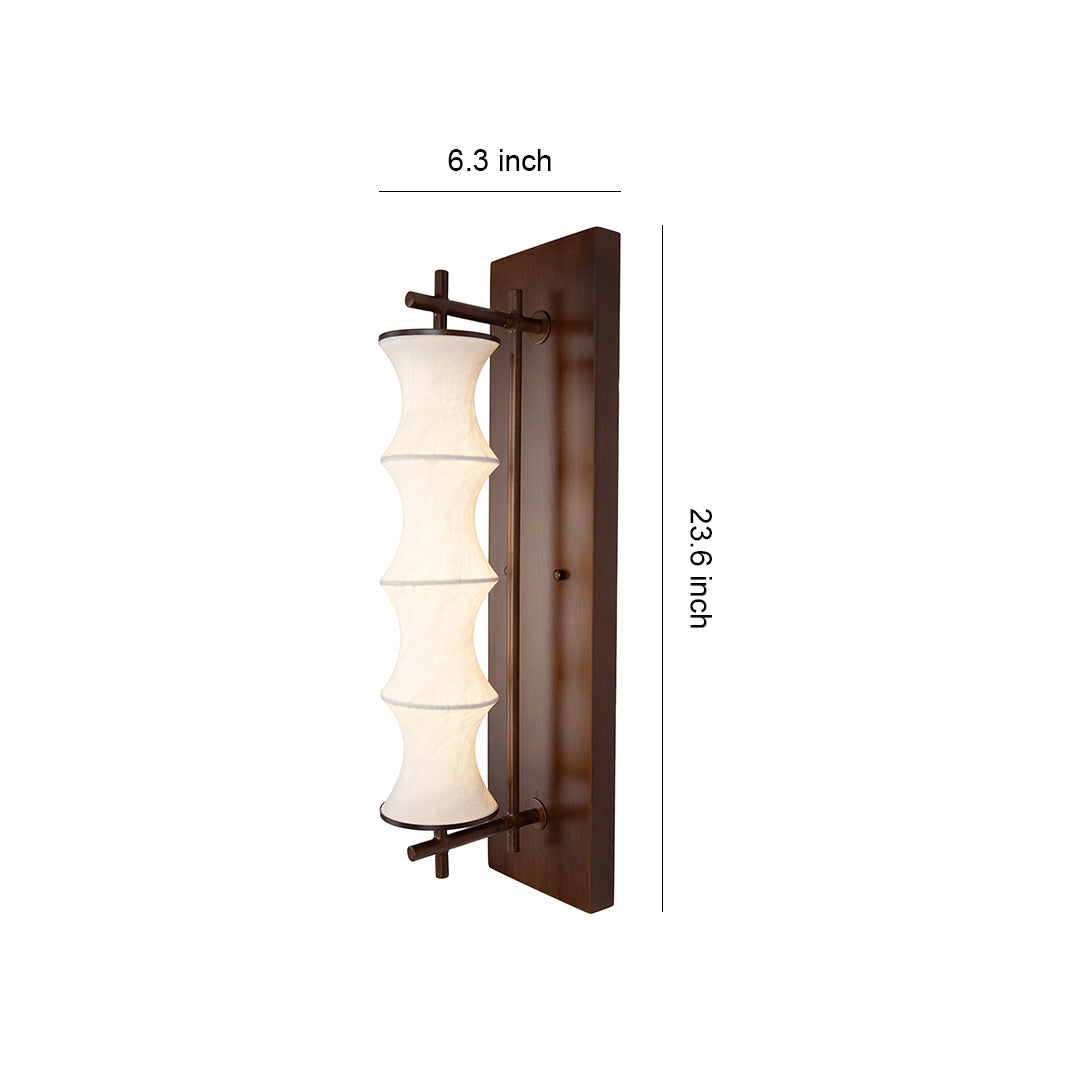 Dimensions graphic for the vintage light wall sconce, detailing its 23.9-inch height and 6.5-inch width for accurate placement planning.