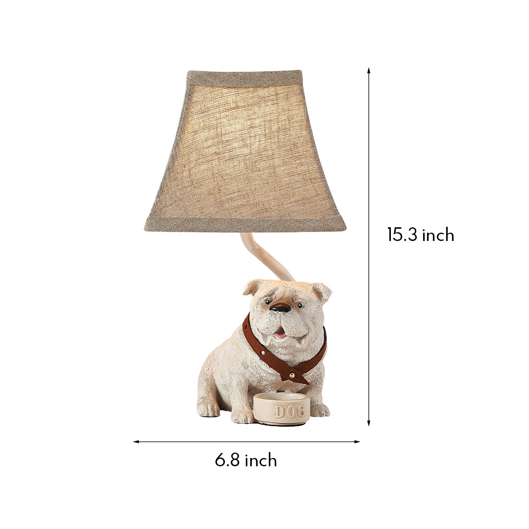 Dimensions graphic for the accent dog table lamps, showing its 6.8-inch width and 15.3-inch total height.