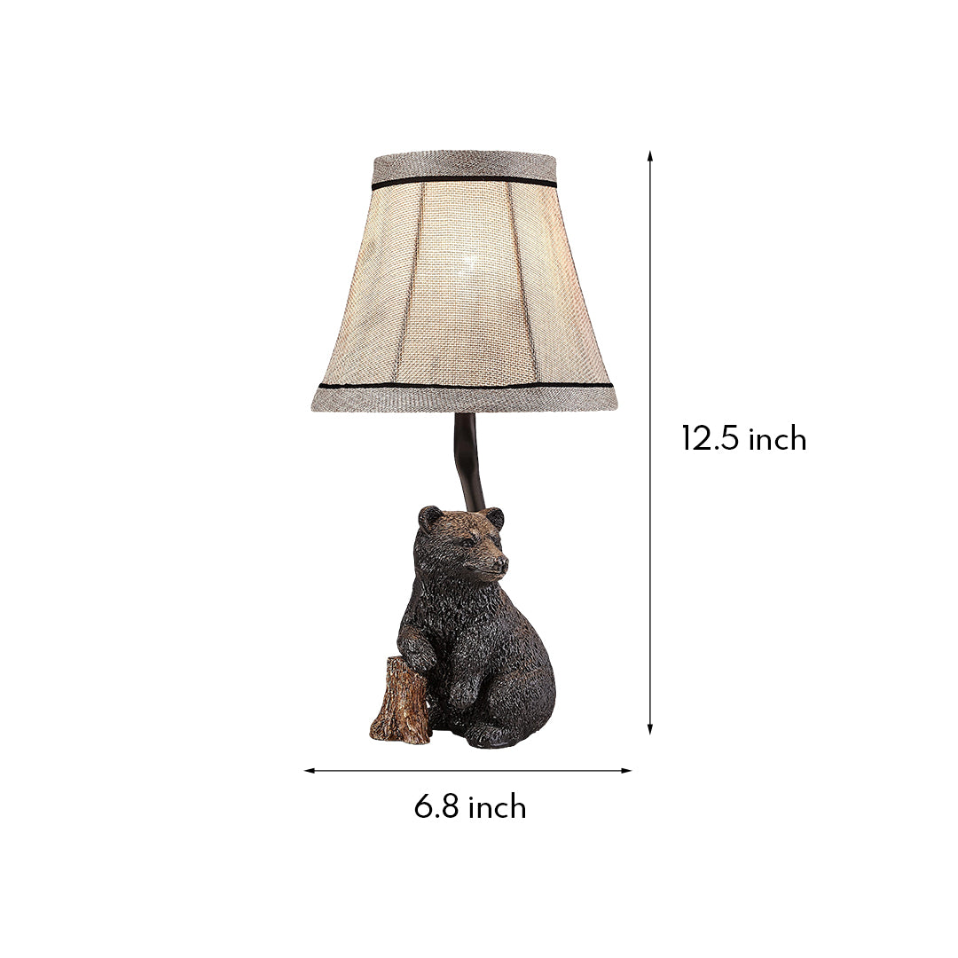Dimensions graphic for the small resin table lamp, detailing its 6.8-inch width and 12.5-inch total height.