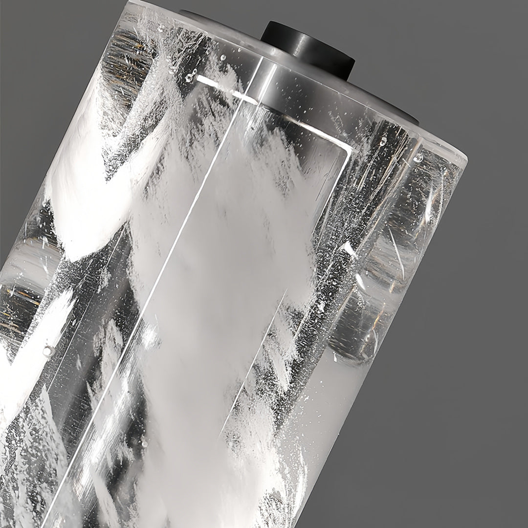 Sophisticated crystal pendant lights for kitchen island combining linear form with premium crystal materials in dining setting