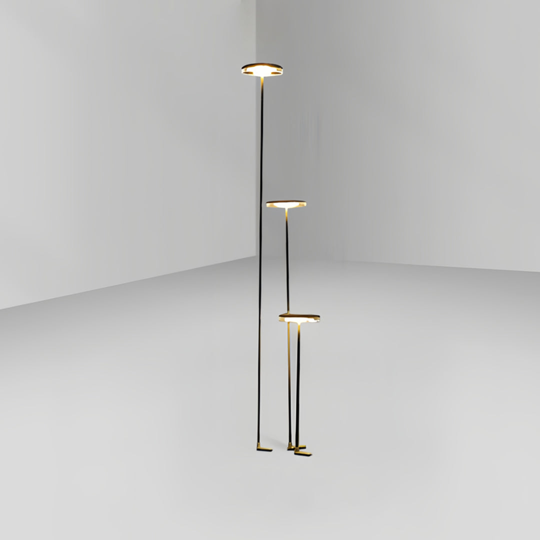 Modern interior-style display of slender LED path lights designed for outdoor lighting path use.