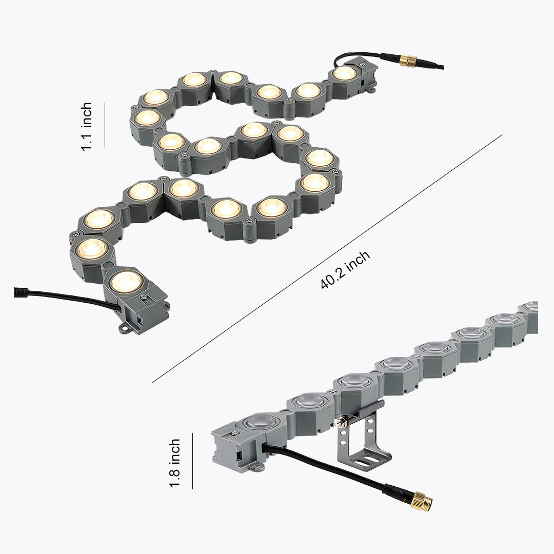 DIY wall wash lighting with glass shade chandelier inspired design showing modular LED strip components and wiring diagram.