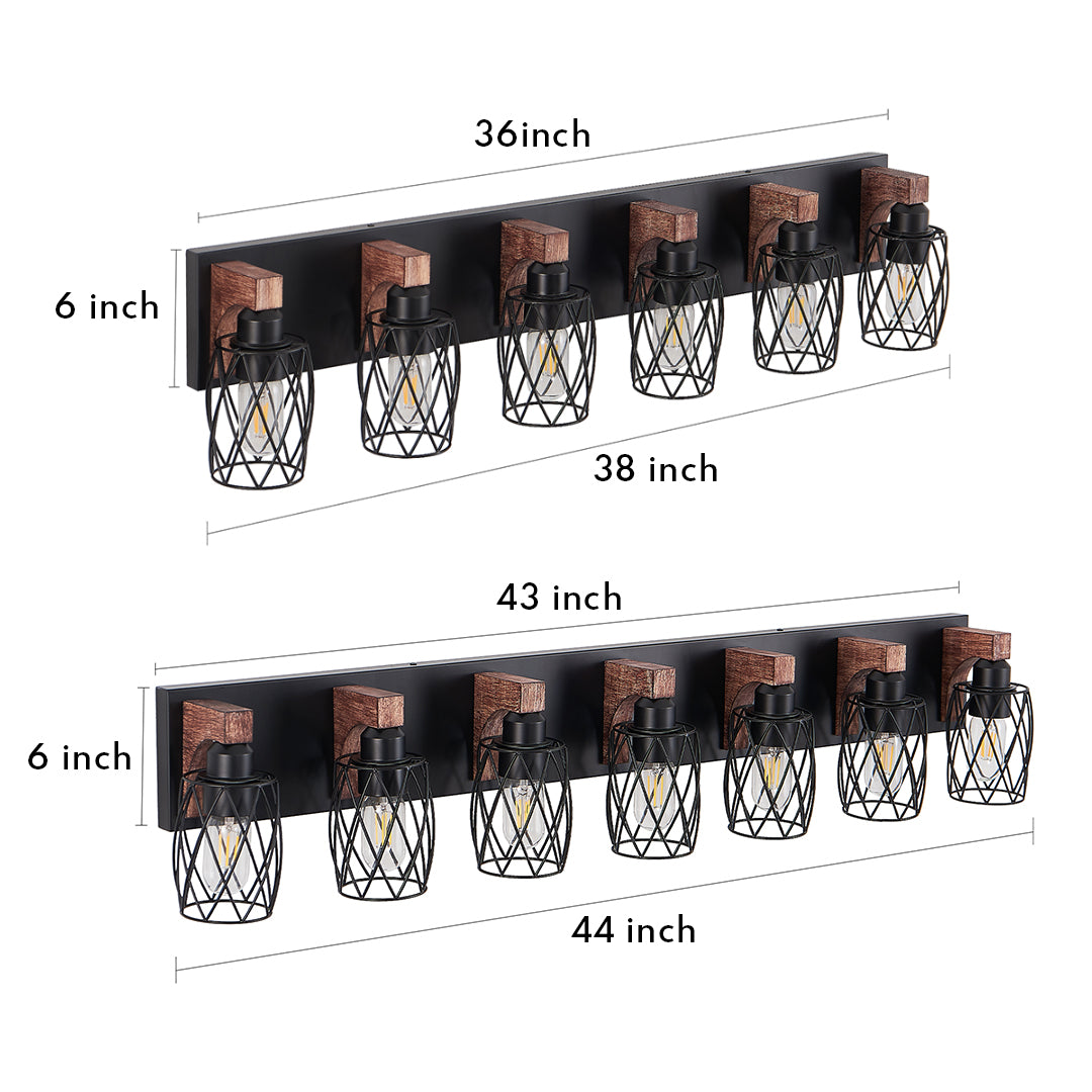 Black vanity bathroom light installed above a double sink mirror, providing even and stylish illumination.