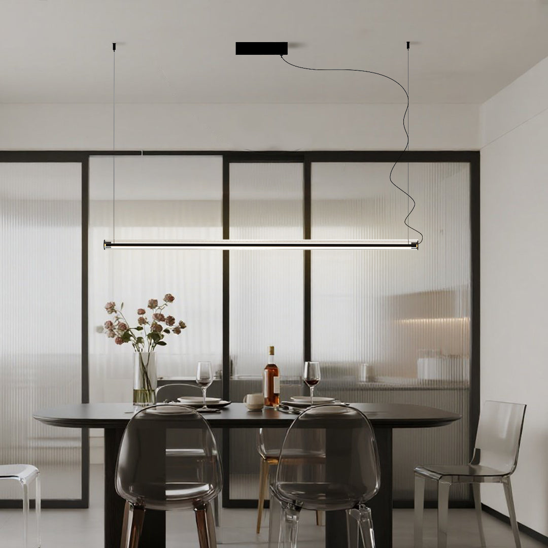 Modern linear pendant light featuring dual-bar configuration for enhanced contemporary lighting