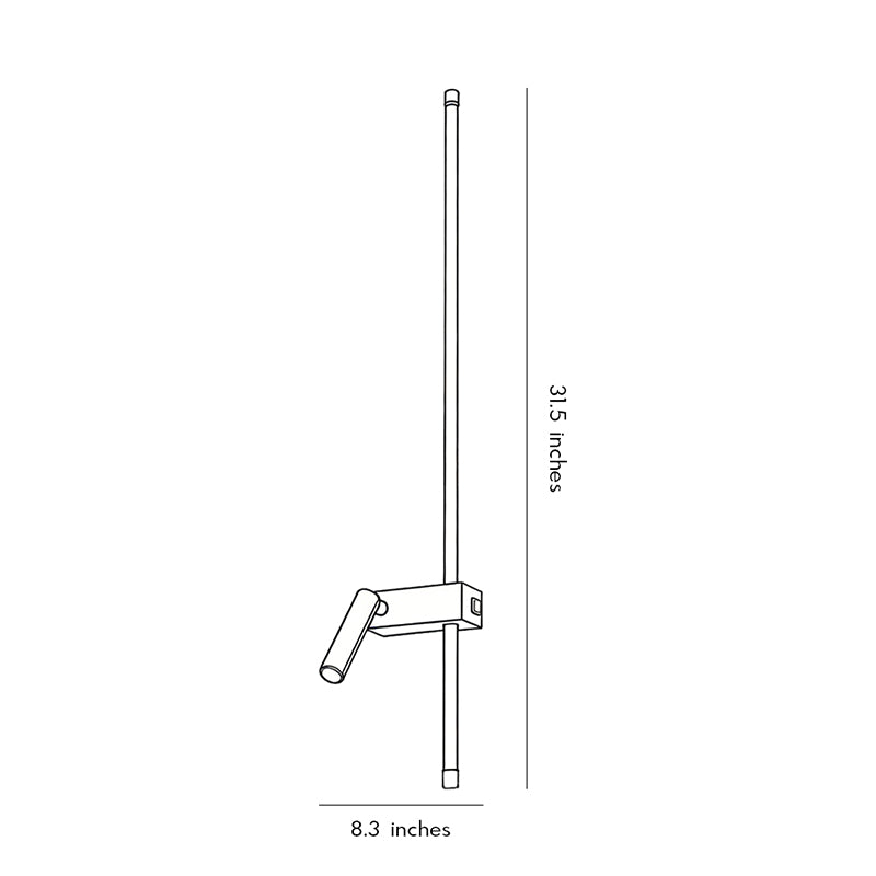 Dimension diagram illustrating height and mounting measurements of a dual light wall sconce.