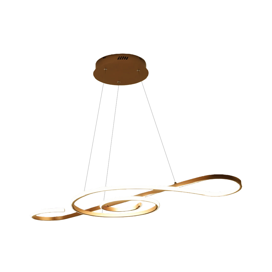 Unique large modern chandelier with dual loop design, stylish pendant light for living spaces