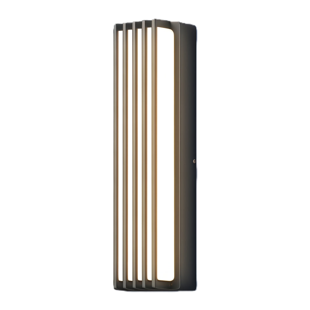 Dual-panel bronze wall-mounted linear lighting fixture with warm-toned modern illumination.