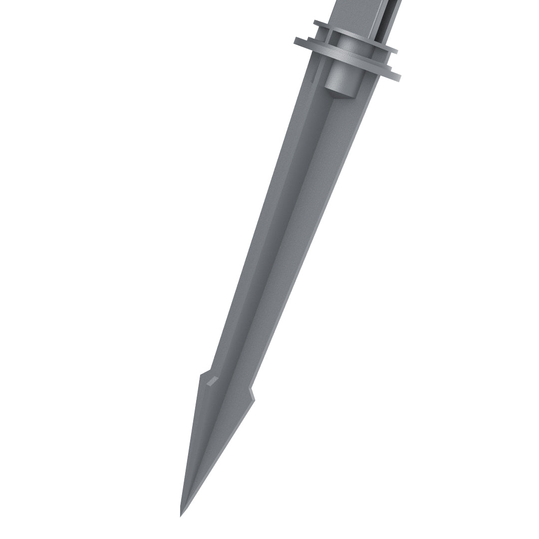 Durable ground spike installation component for spotlight mounting with corrosion-resistant finish