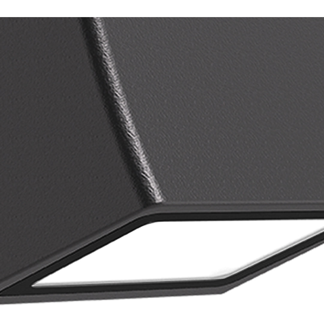 Rectangular black LED light fixture with modern geometric design for outdoor use