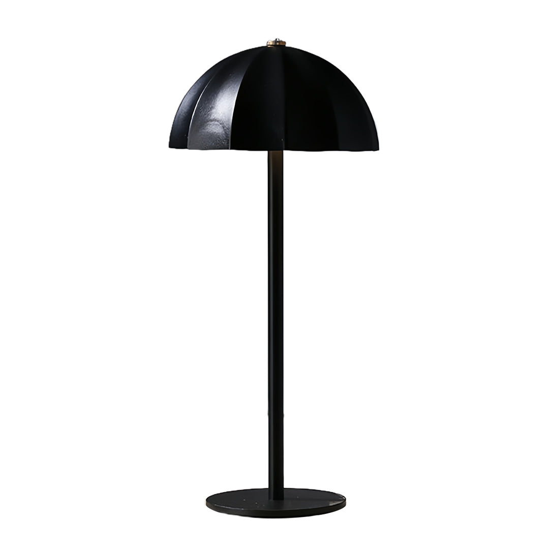 Elegant black iron table lamps showcasing classic dome shape and refined finish