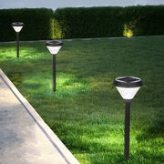 Elegant Black Solar LED Pathway Lights with Water Ripple Design - 27.6 Inch Height