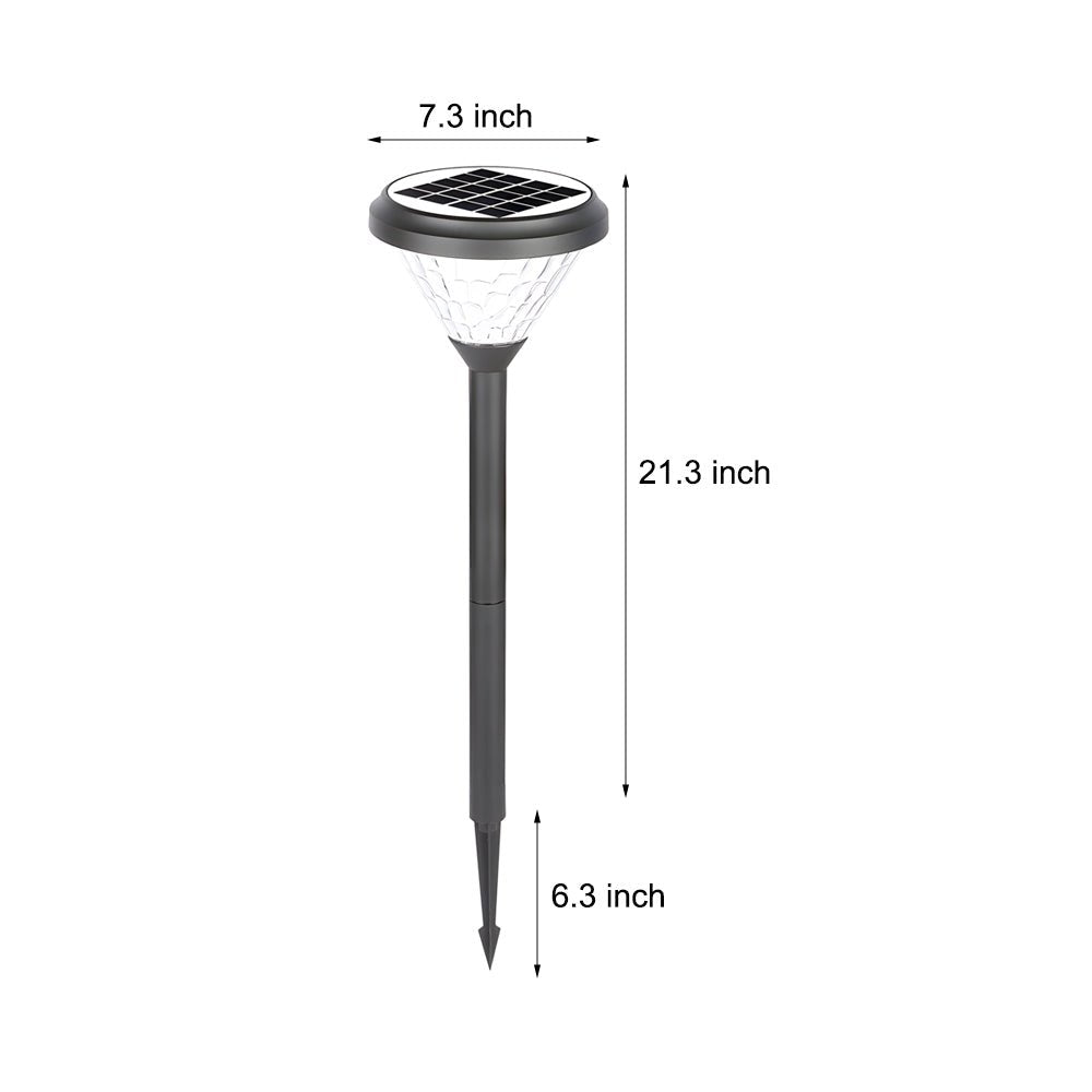 Elegant Black Solar LED Pathway Lights with Water Ripple Design - 27.6 Inch Height