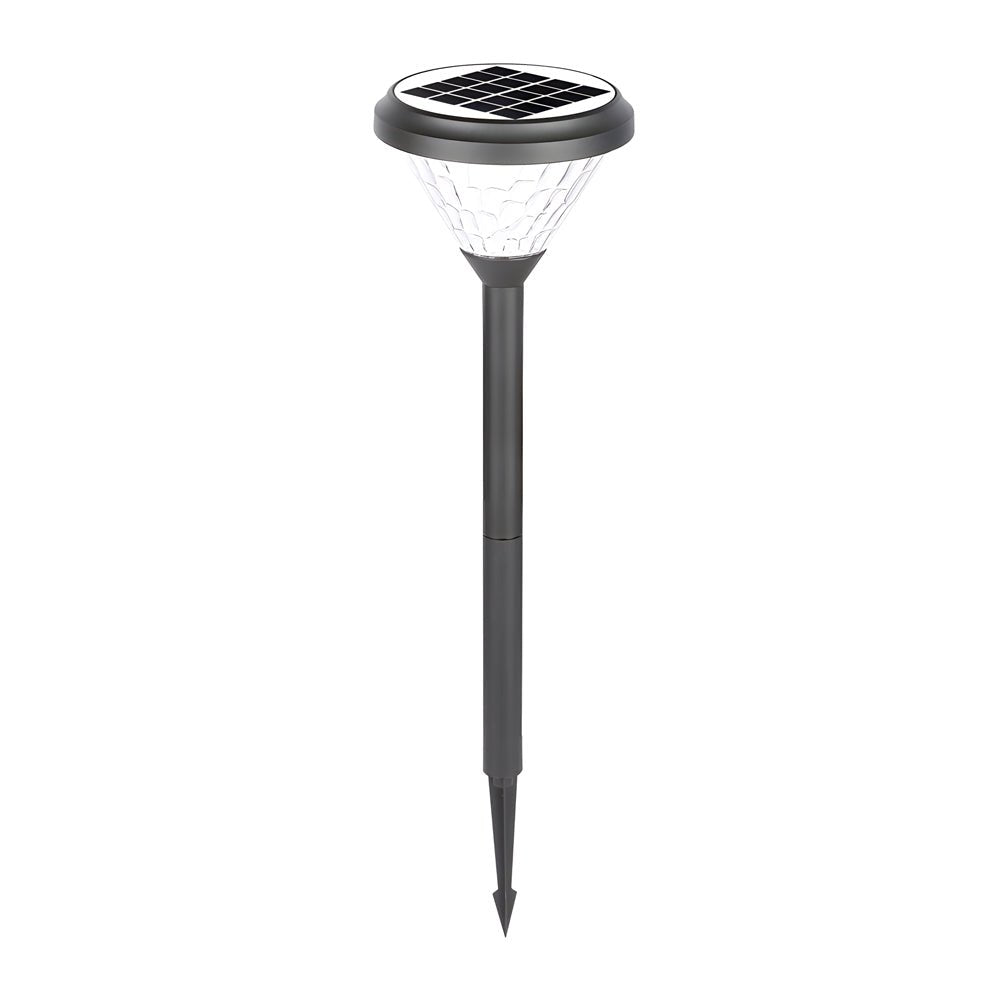 Elegant Black Solar LED Pathway Lights with Water Ripple Design - 27.6 Inch Height