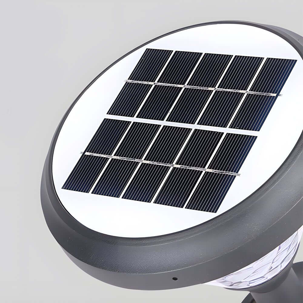 Elegant Black Solar LED Pathway Lights with Water Ripple Design - 27.6 Inch Height