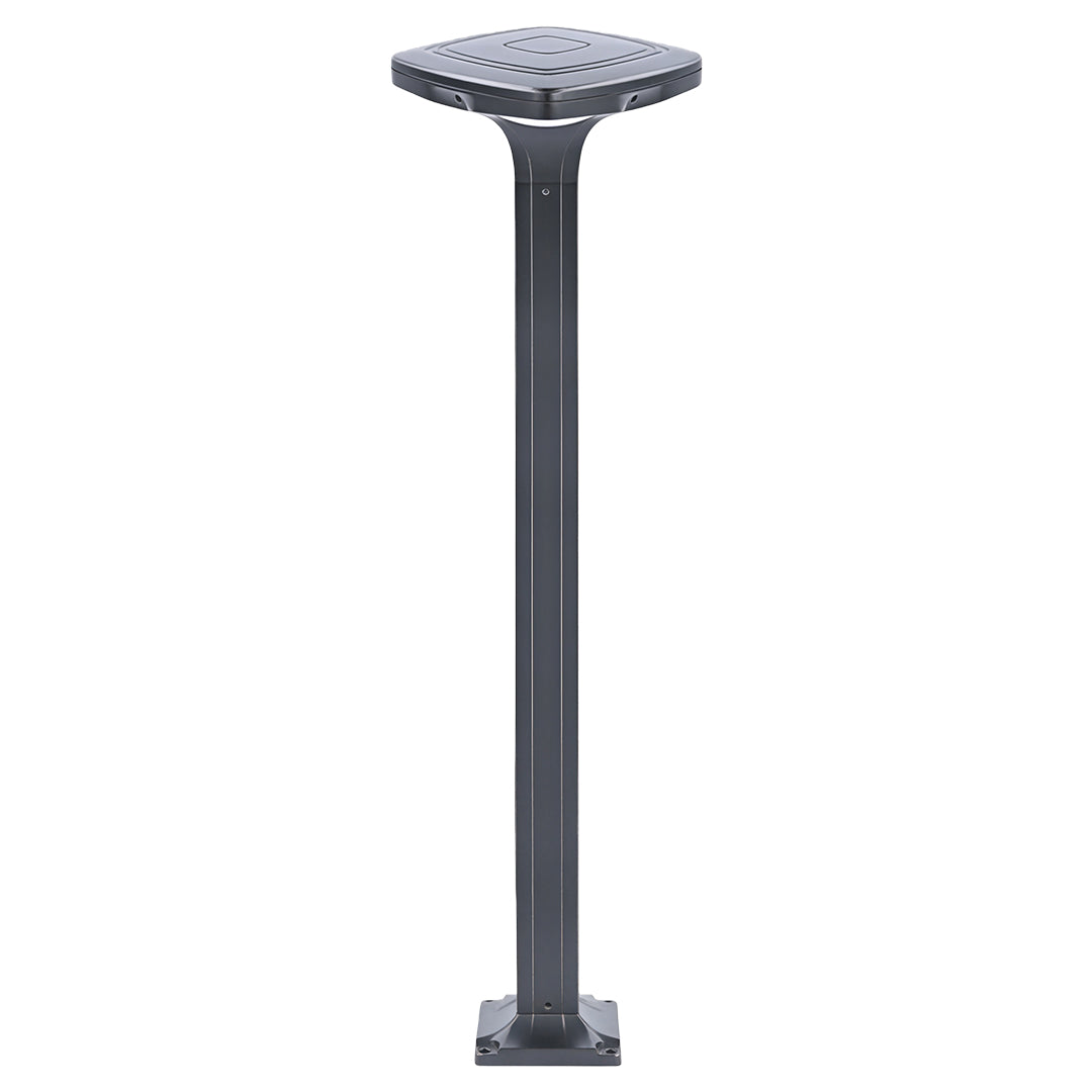 Elegant black outdoor wall light illuminating the side of a house, highlighting the entrance.