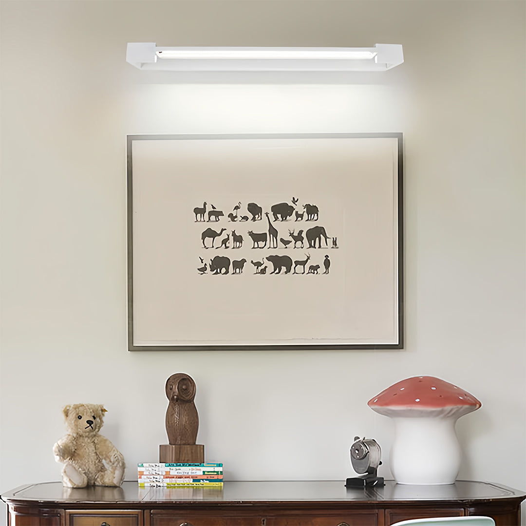 Elegant chrome bathroom vanity light mounted above mirror creating perfect task lighting