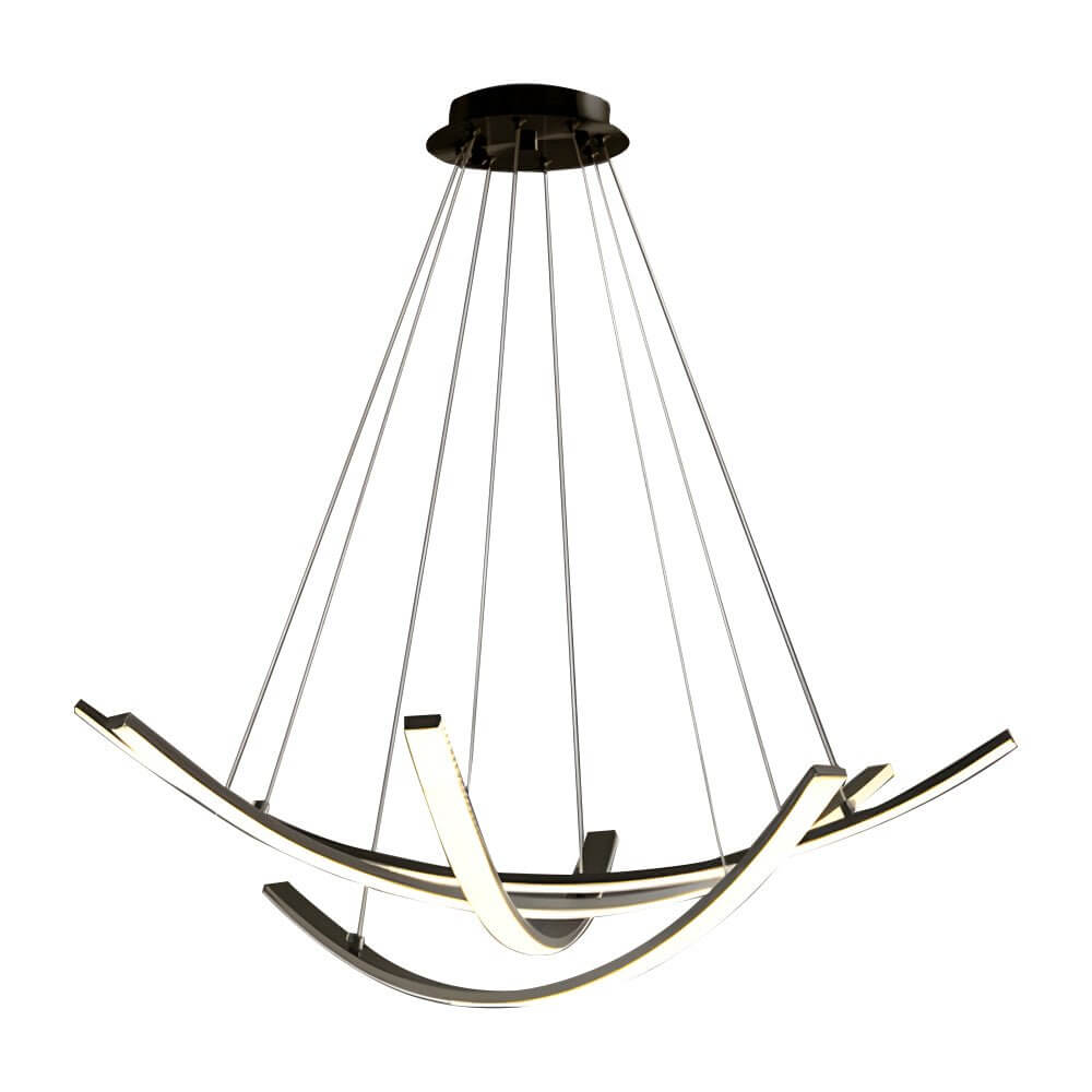 Elegant Curved Copper Strip Full - Spectrum LED Pendant Light